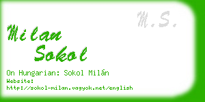 milan sokol business card